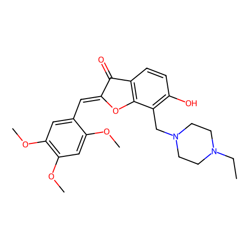 (Z)-7-((4-ethylpiperazin-1-yl)methyl)-6-hydroxy-2-(2,4,5-trimethoxybenzylidene)benzofuran-3(2H)-one structure