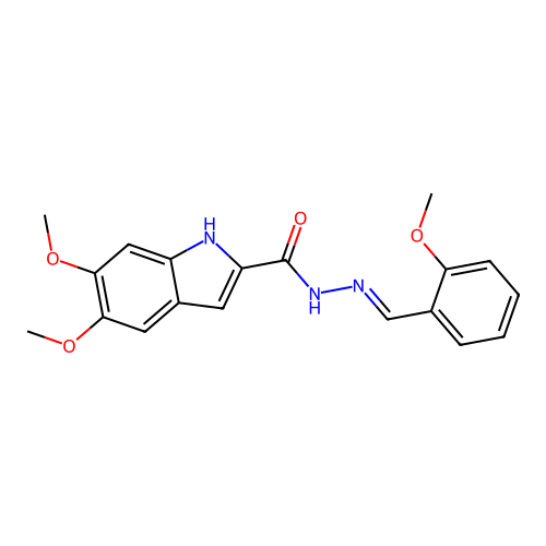 5,6-dimethoxy-N'-[(E)-(2-methoxyphenyl)methylidene]-1H-indole-2-carbohydrazide structure