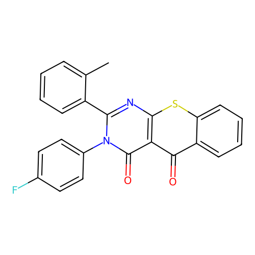 3-(4-fluorophenyl)-2-(2-methylphenyl)-4H-thiochromeno[2,3-d]pyrimidine-4,5(3H)-dione structure
