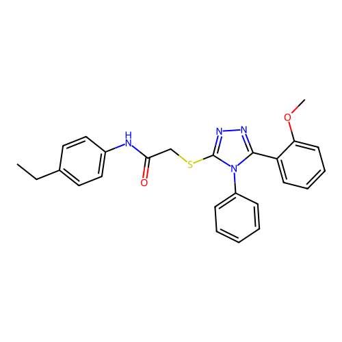 N-(4-ethylphenyl)-2-[[5-(2-methoxyphenyl)-4-phenyl-1,2,4-triazol-3-yl]sulfanyl]acetamide structure
