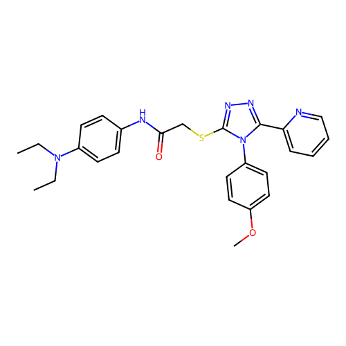 N-[4-(diethylamino)phenyl]-2-{[4-(4-methoxyphenyl)-5-(pyridin-2-yl)-4H-1,2,4-triazol-3-yl]sulfanyl}acetamide structure