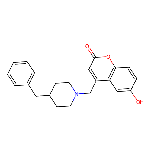 4-((4-benzylpiperidin-1-yl)methyl)-6-hydroxy-2H-chromen-2-one structure