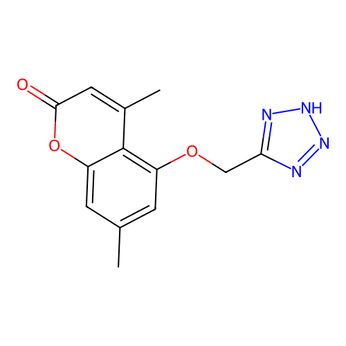 4,7-dimethyl-5-(1H-tetrazol-5-ylmethoxy)-2H-chromen-2-one structure