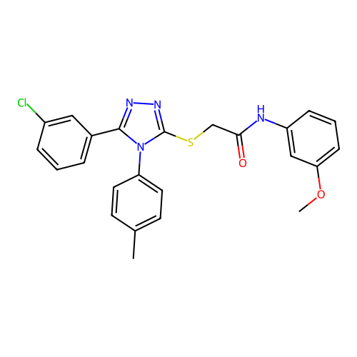 2-{[5-(3-chlorophenyl)-4-(4-methylphenyl)-4H-1,2,4-triazol-3-yl]sulfanyl}-N-(3-methoxyphenyl)acetamide structure