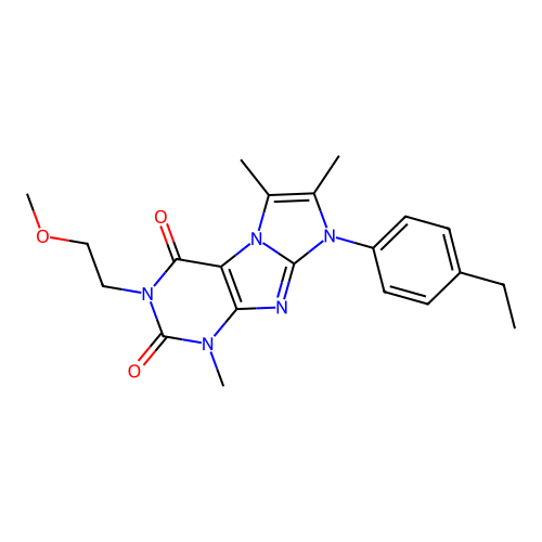 8-(4-ethylphenyl)-3-(2-methoxyethyl)-1,6,7-trimethyl-1H-imidazo[2,1-f]purine-2,4(3H,8H)-dione structure