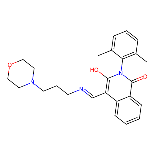 2-(2,6-dimethylphenyl)-4-[(3-morpholin-4-ylpropylamino)methylidene]isoquinoline-1,3-dione structure