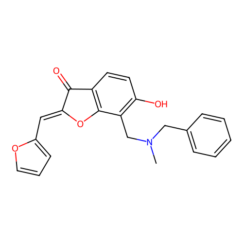 (Z)-7-((benzyl(methyl)amino)methyl)-2-(furan-2-ylmethylene)-6-hydroxybenzofuran-3(2H)-one structure