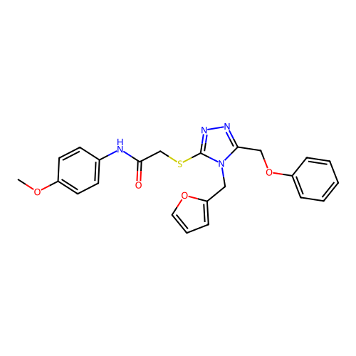 2-{[4-(furan-2-ylmethyl)-5-(phenoxymethyl)-4H-1,2,4-triazol-3-yl]sulfanyl}-N-(4-methoxyphenyl)acetamide structure