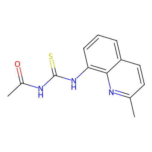 N-[(2-methylquinolin-8-yl)carbamothioyl]acetamide structure