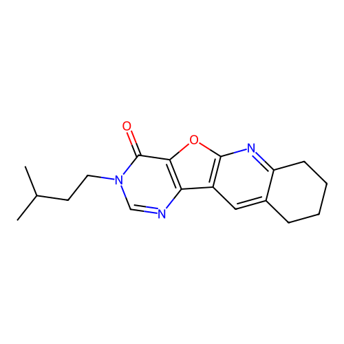 2-(3-Methyl-butyl)-6,7,8,9-tetrahydro-2H-11-oxa-2,4,10-triaza-benzo[b]fluoren-1-one structure