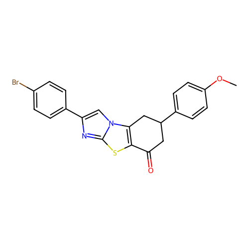 2-(4-bromophenyl)-6-(4-methoxyphenyl)-6,7-dihydrobenzo[d]imidazo[2,1-b]thiazol-8(5H)-one structure