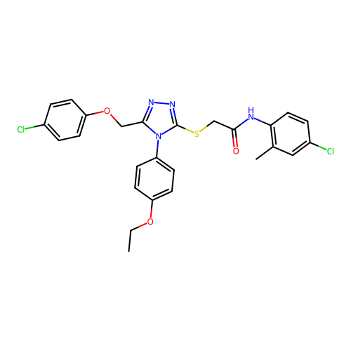 N-(4-chloro-2-methylphenyl)-2-((5-((4-chlorophenoxy)methyl)-4-(4-ethoxyphenyl)-4H-1,2,4-triazol-3-yl)thio)acetamide structure