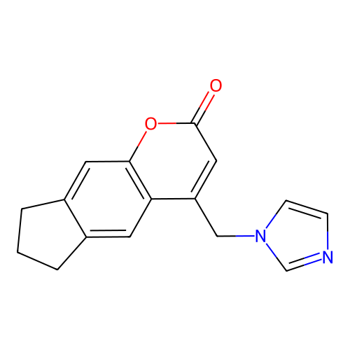 4-((1H-imidazol-1-yl)methyl)-7,8-dihydrocyclopenta[g]chromen-2(6H)-one structure