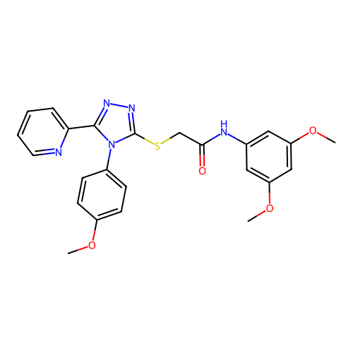 N-(3,5-dimethoxyphenyl)-2-{[4-(4-methoxyphenyl)-5-(pyridin-2-yl)-4H-1,2,4-triazol-3-yl]sulfanyl}acetamide structure
