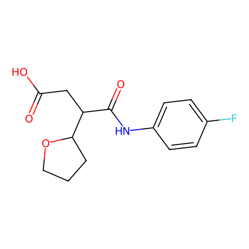 4-[(4-Fluorophenyl)amino]-4-oxo-3-(tetrahydrofuran-2-yl)butanoic acid structure