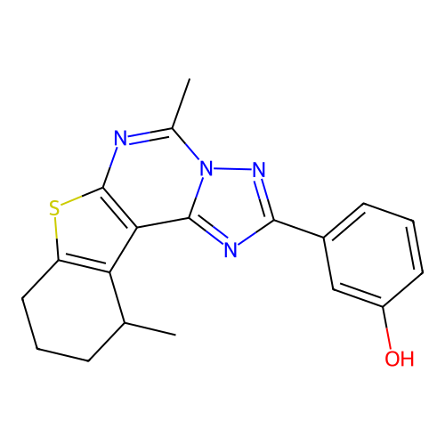 3-(5,11-dimethyl-8,9,10,11-tetrahydro[1]benzothieno[3,2-e][1,2,4]triazolo[1,5-c]pyrimidin-2-yl)phenol structure