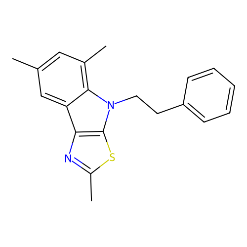 2,5,7-trimethyl-4-(2-phenylethyl)-4H-[1,3]thiazolo[5,4-b]indole structure