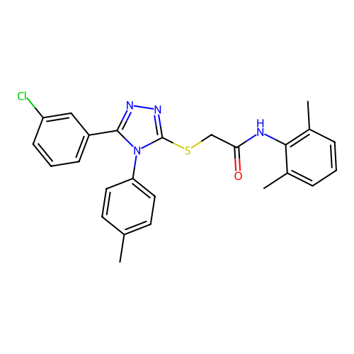 2-{[5-(3-chlorophenyl)-4-(4-methylphenyl)-4H-1,2,4-triazol-3-yl]sulfanyl}-N-(2,6-dimethylphenyl)acetamide structure