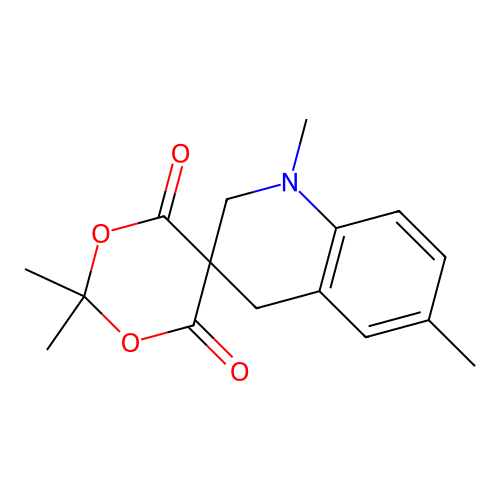 1'',2,2,6''-Tetramethylspiro[1,3-dioxane-5,3''-2,4-dihydroquinoline]-4,6-dione structure
