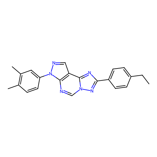 7-(3,4-dimethylphenyl)-2-(4-ethylphenyl)-7H-pyrazolo[4,3-e][1,2,4]triazolo[1,5-c]pyrimidine structure