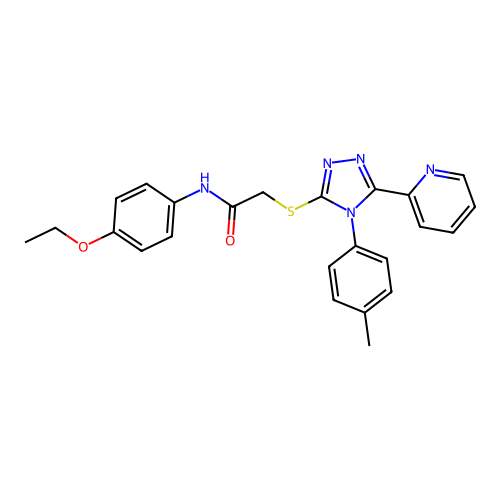 N-(4-ethoxyphenyl)-2-[[4-(4-methylphenyl)-5-pyridin-2-yl-1,2,4-triazol-3-yl]sulfanyl]acetamide structure