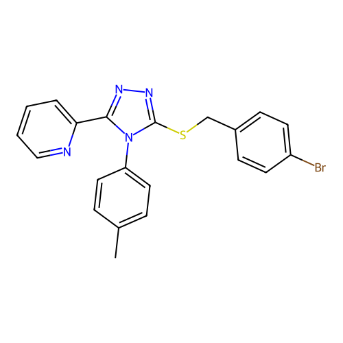 3-[(4-Bromophenyl)methylthio]-4-(4-methylphenyl)-5-(2-pyridyl)-1,2,4-triazole structure