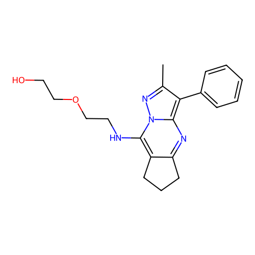2-(2-((2-methyl-3-phenyl-6,7-dihydro-5H-cyclopenta[d]pyrazolo[1,5-a]pyrimidin-8-yl)amino)ethoxy)ethanol structure