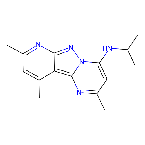 N-isopropyl-2,8,10-trimethylpyrido[2',3':3,4]pyrazolo[1,5-a]pyrimidin-4-amine structure