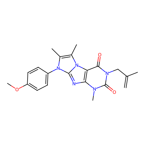 6-(4-methoxyphenyl)-4,7,8-trimethyl-2-(2-methylprop-2-enyl)purino[7,8-a]imidazole-1,3-dione structure