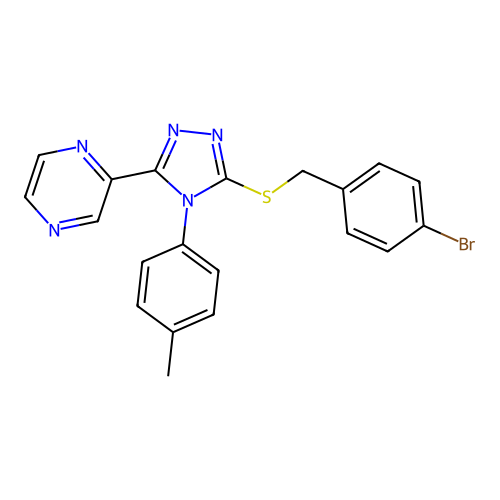 3-[(4-Bromophenyl)methylthio]-4-(4-methylphenyl)-5-pyrazin-2-yl-1,2,4-triazole structure