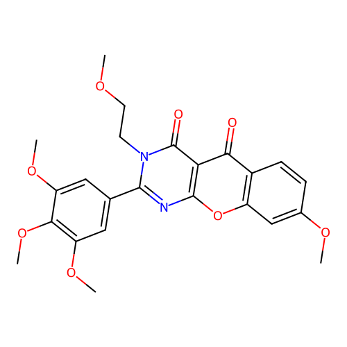 8-methoxy-3-(2-methoxyethyl)-2-(3,4,5-trimethoxyphenyl)chromeno[2,3-d]pyrimidine-4,5-dione structure