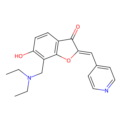 (Z)-7-((diethylamino)methyl)-6-hydroxy-2-(pyridin-4-ylmethylene)benzofuran-3(2H)-one structure