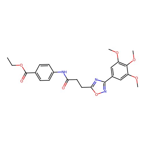 Ethyl 4-[3-[3-(3,4,5-trimethoxyphenyl)-1,2,4-oxadiazol-5-yl]propanoylamino]benzoate structure