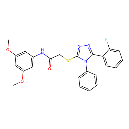 N-(3,5-dimethoxyphenyl)-2-[[5-(2-fluorophenyl)-4-phenyl-1,2,4-triazol-3-yl]sulfanyl]acetamide structure