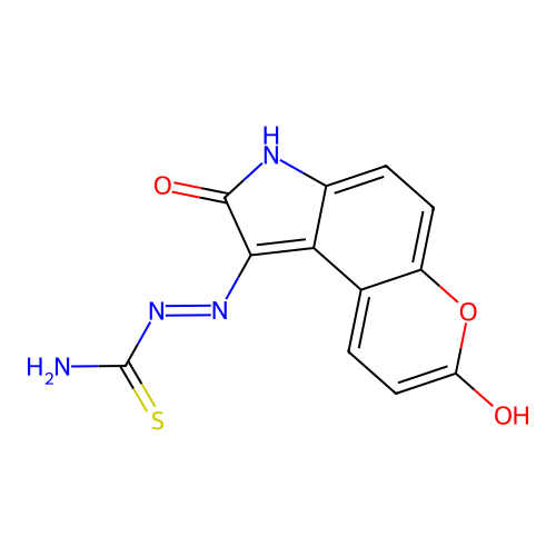 [(2,7-dioxopyrano[3,2-e]indol-1-yl)amino]thiourea structure