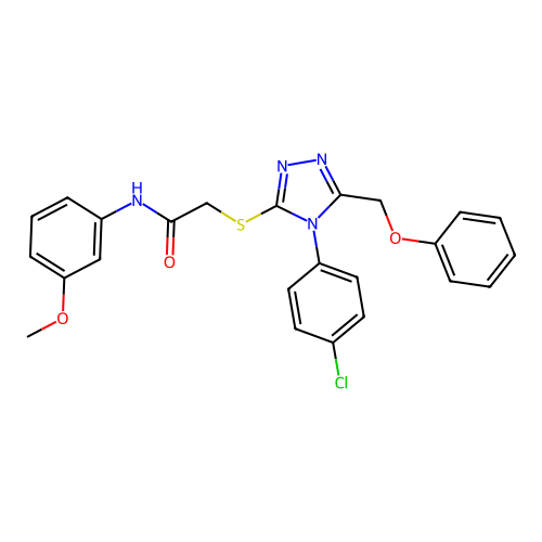 2-[[4-(4-chlorophenyl)-5-(phenoxymethyl)-1,2,4-triazol-3-yl]sulfanyl]-N-(3-methoxyphenyl)acetamide structure