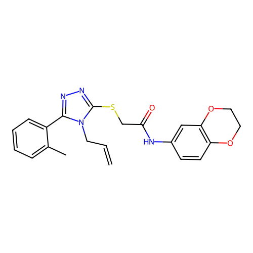 N-(2,3-dihydro-1,4-benzodioxin-6-yl)-2-{[5-(2-methylphenyl)-4-(prop-2-en-1-yl)-4H-1,2,4-triazol-3-yl]sulfanyl}acetamide structure
