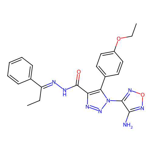 C22H22N8O3 structure