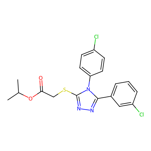 Propan-2-yl 2-[[5-(3-chlorophenyl)-4-(4-chlorophenyl)-1,2,4-triazol-3-yl]sulfanyl]acetate structure