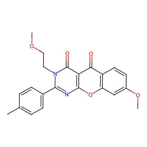 8-methoxy-3-(2-methoxyethyl)-2-(p-tolyl)-3H-chromeno[2,3-d]pyrimidine-4,5-dione structure