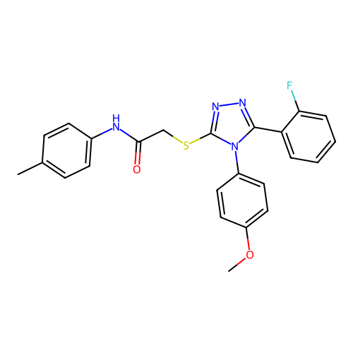 2-{[5-(2-fluorophenyl)-4-(4-methoxyphenyl)-4H-1,2,4-triazol-3-yl]sulfanyl}-N-(4-methylphenyl)acetamide structure
