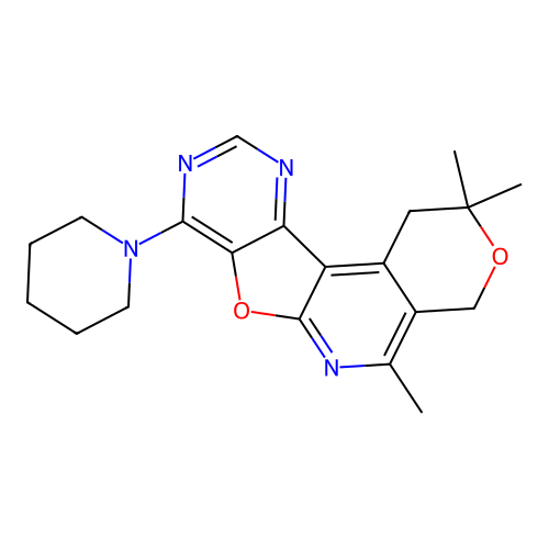 2,2,5-trimethyl-8-(piperidin-1-yl)-1,4-dihydro-2H-pyrano[4'',3'':4',5']pyrido[3',2':4,5]furo[3,2-d]pyrimidine structure