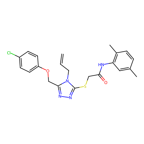 2-((4-allyl-5-((4-chlorophenoxy)methyl)-4H-1,2,4-triazol-3-yl)thio)-N-(2,5-dimethylphenyl)acetamide structure