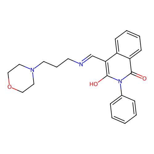 (4E)-4-[(3-morpholin-4-ylpropylamino)methylidene]-2-phenylisoquinoline-1,3-dione structure