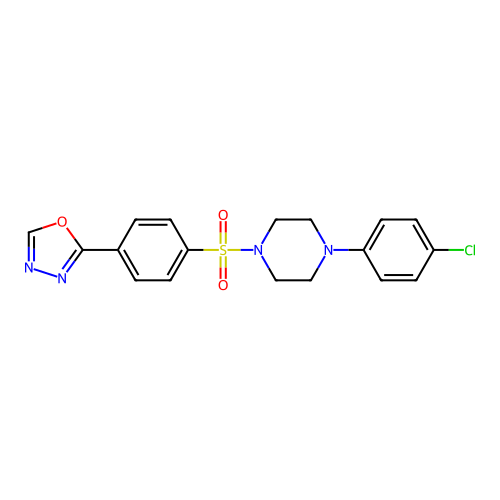 1-(4-Chlorophenyl)-4-{[4-(1,3,4-oxadiazol-2-yl)phenyl]sulfonyl}piperazine structure