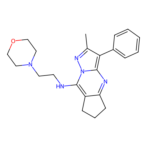 2-methyl-N-[2-(morpholin-4-yl)ethyl]-3-phenyl-6,7-dihydro-5H-cyclopenta[d]pyrazolo[1,5-a]pyrimidin-8-amine structure
