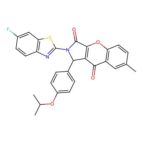 2-(6-fluoro-1,3-benzothiazol-2-yl)-7-methyl-1-(4-propan-2-yloxyphenyl)-1H-chromeno[2,3-c]pyrrole-3,9-dione structure