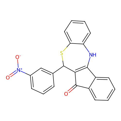 6-(3-nitrophenyl)-6H-benzo[b]indeno[1,2-e][1,4]thiazepin-5-ol structure