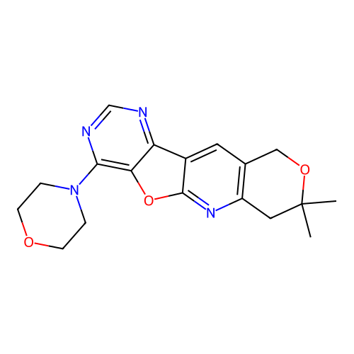 8,8-Dimethyl-1-morpholin-4-yl-8,9-dihydro-6H-7,11-dioxa-2,4,10-triaza-benzo[b]fluorene structure