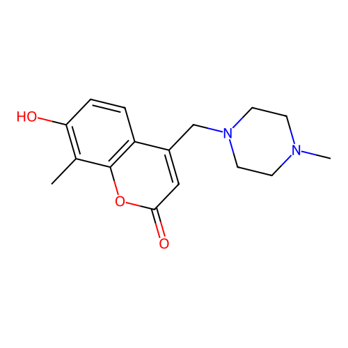 7-hydroxy-8-methyl-4-[(4-methylpiperazin-1-yl)methyl]-2H-chromen-2-one structure